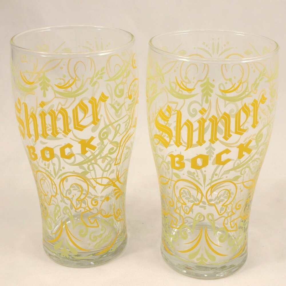 Rare Shiner Bock Spoetzl Brewery Limited Edition Set of 2 Pint Glass Rams